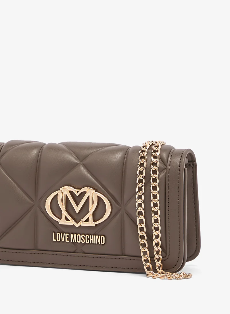 Love Moschino Embossed Q PU Crossbody Bag